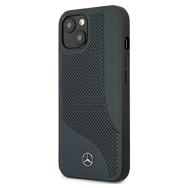 Mercedes Leather Perforated Area Case for iPhone 13 mini - Navy Blue