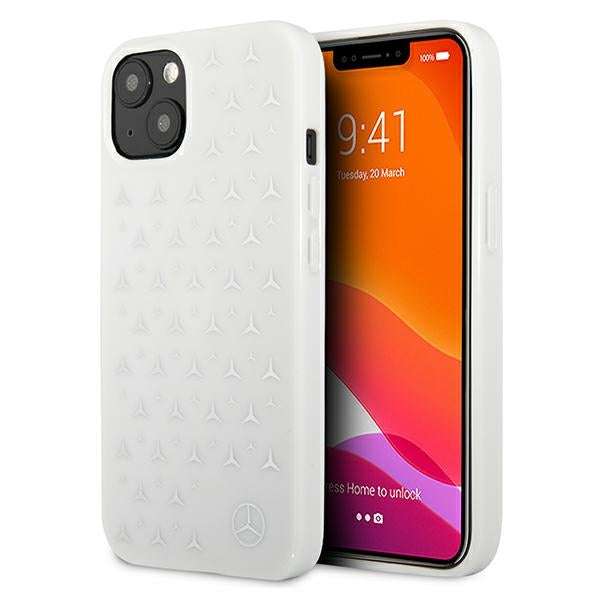 Mercedes Silver Stars Pattern Case for iPhone 13 mini - White