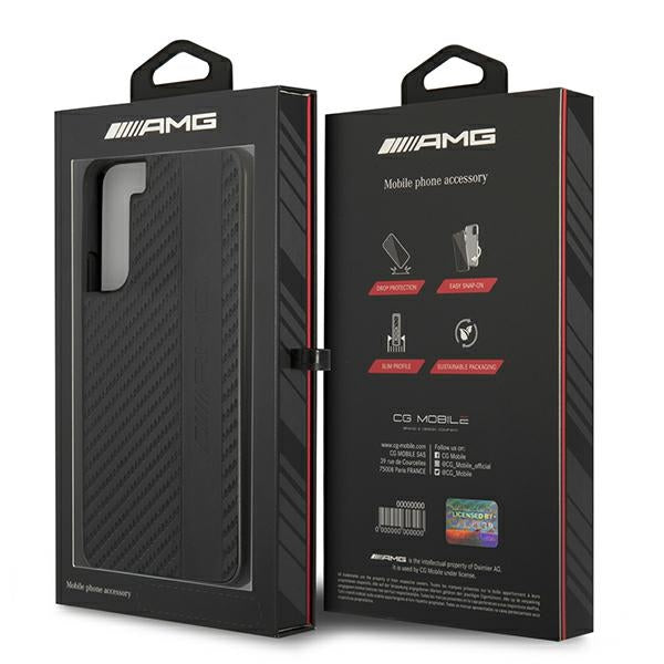 AMG Carbon Stripe&amp;Embossed Case for Samsung Galaxy S22+ - Black
