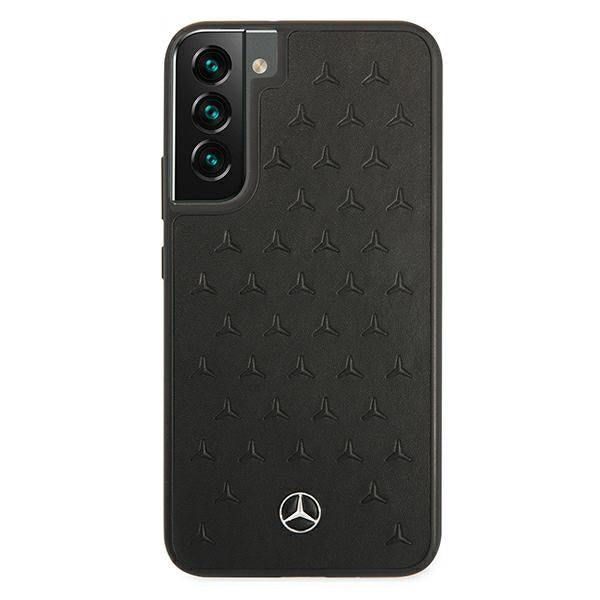 Mercedes Leather Stars Pattern Case for Samsung Galaxy S22+ - Black