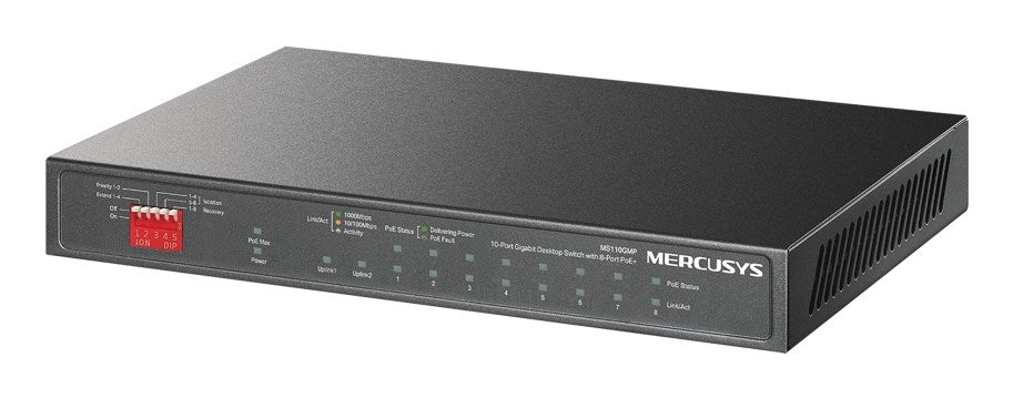 Mercusys MS110GMP network switch Gigabit Ethernet (10/100/1000) Power over Ethernet (PoE) Black