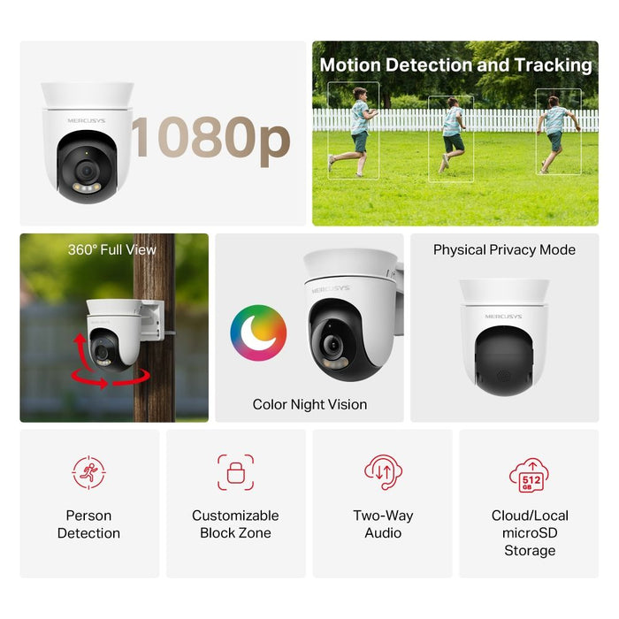 Mercusys MC500 security camera Bulb IP security camera Outdoor 1920 x 1080 pixels Ceiling/Wall/Pole