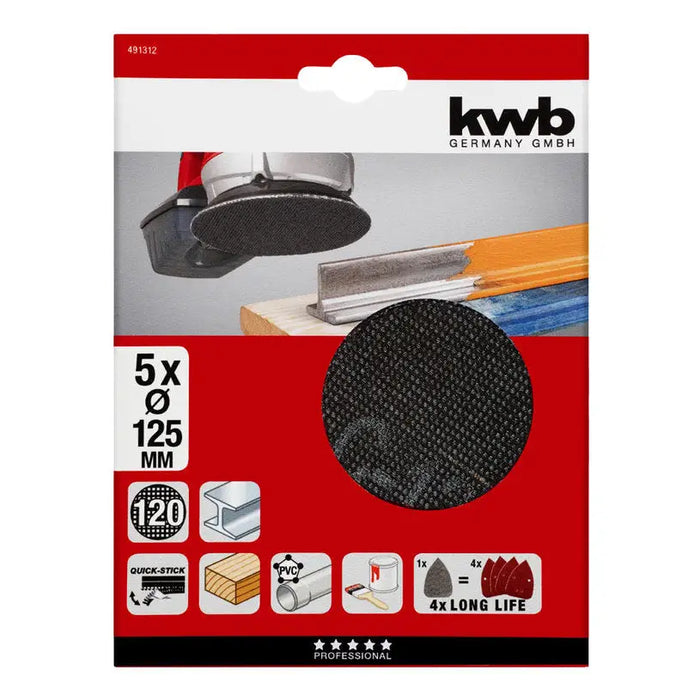 MESH PADS 5 PCS Ф125MM N120 KWB - Шкурки за машинно шлайфане<<<Консумативи за електроинструменти<<<Инструменти и