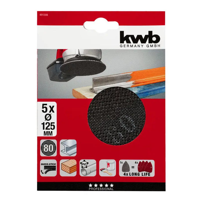 MESH SCREWS 5 PCS F125MM N80 KWB - Шкурки за машинно шлайфане<<<Консумативи за електроинструменти<<<Инструменти и