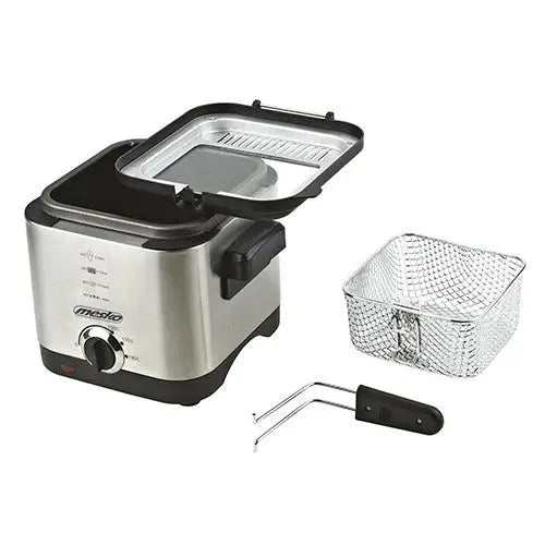 Mesko Home MS 4910 fryer Single 1.5 L Stand-alone 900 W Deep fryer Black Satin steel - FryersAGD-FRY<<<Home Appliance