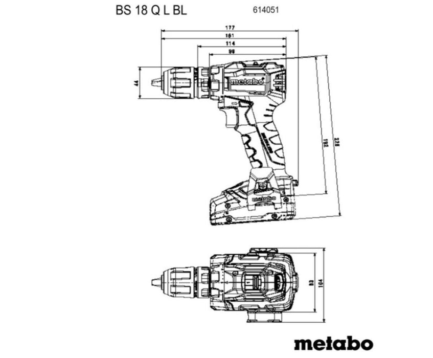 CORDLESS SCREWDRIVER 18V METABO BS18L2X2.0Ah