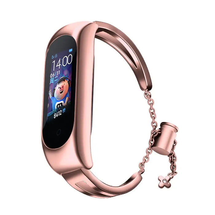 Metal bracelet for Xiaomi Mi Band 3 / 4 / 5 / 6 band strap - pink - Smartwatch straps and cases<<<HurtelXML