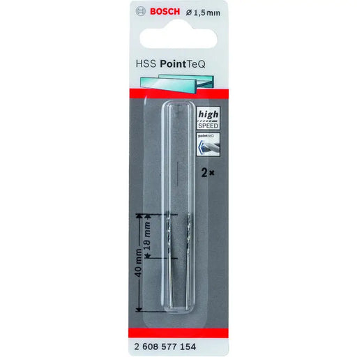 METAL DRILL BOSCH HSS PointTeQ 1.5x18x40 - Свредла<<<Консумативи за електроинструменти<<<Инструменти и