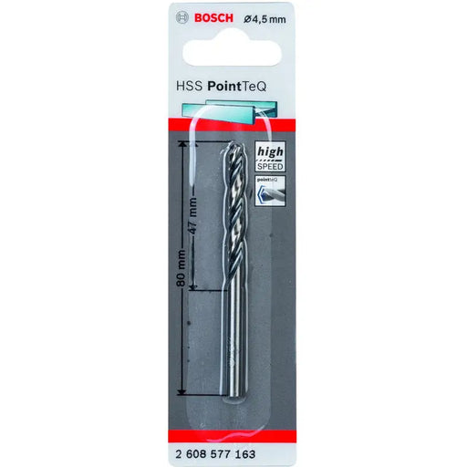 METAL DRILL BOSCH HSS PointTeQ 4.5x47x80 - Свредла<<<Консумативи за електроинструменти<<<Инструменти и