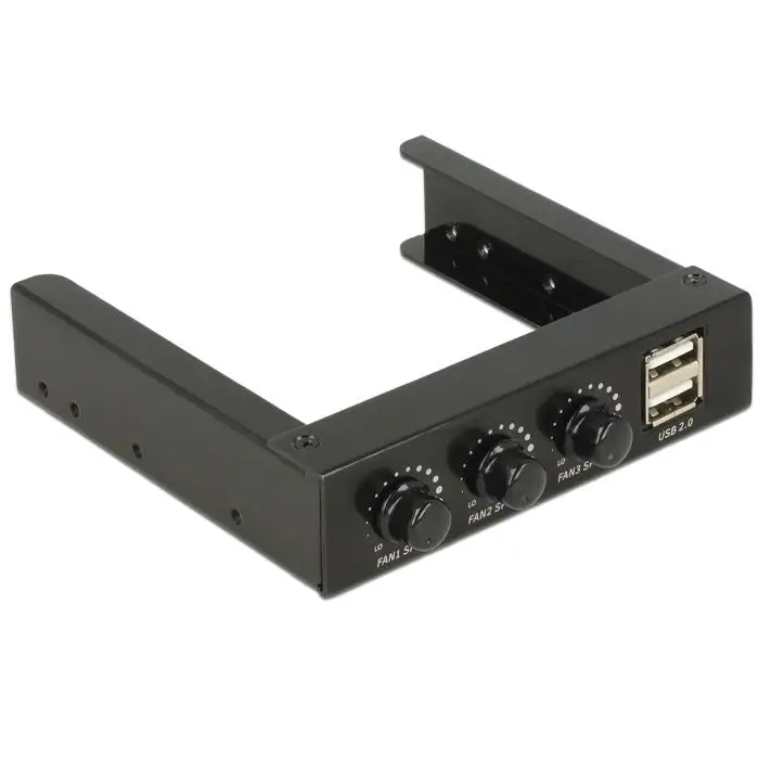 Metal panel 3.5’’ DeLock 2 x USB 2.0 Fan controller - Входно-изходни контролери<<<Компютърни компоненти<<<ValiAPI