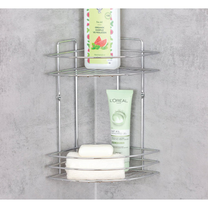 CORNER BATHROOM SHELF METALIFE