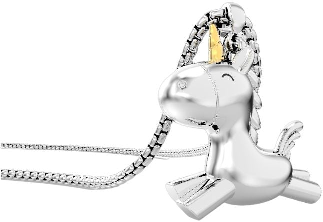 METALMORPHOSE ON-SHIRT UNICORN NECKLACE