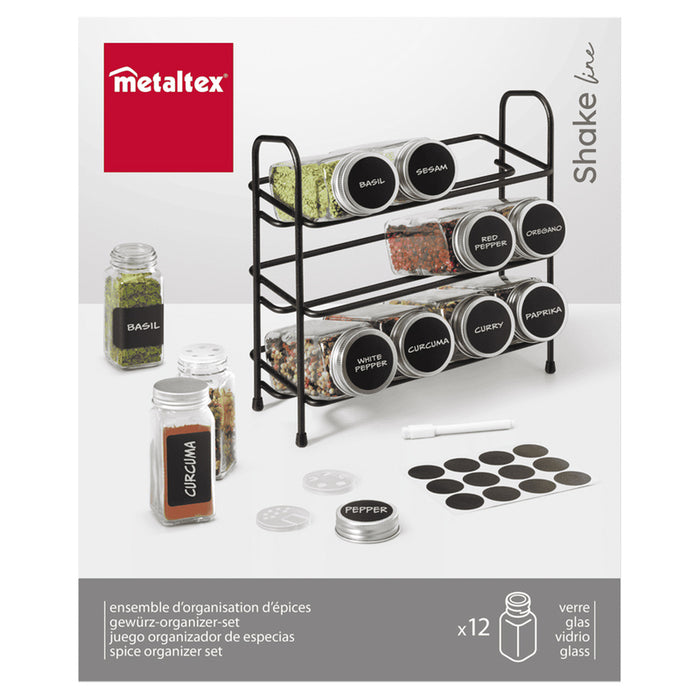 3-LEVEL SHAKE METALTEX CONDIMENT SET