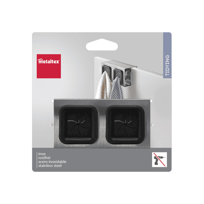 DOUBLE TOWEL HOLDER TIDYING INOX METALTEX
