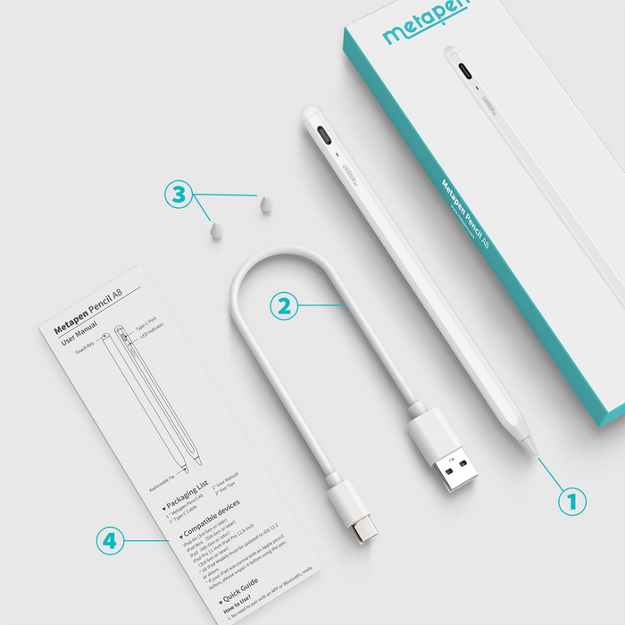 Metapen Pencil A8 for iPad - White