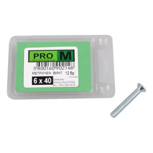 METRIC SCREW 12 PCS. PRO M 6 x 40 MM - Болтове и гайки<<<Винтове и болтови съединения<<<Инструменти и