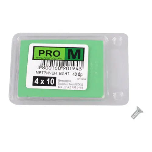 METRIC SCREW 40 PCS. PRO M 4 x 10 MM - Болтове и гайки<<<Винтове и болтови съединения<<<Инструменти и