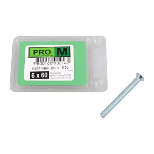 METRIC SCREW 8 PCS. PRO M 6 x 60 MM - Болтове и гайки<<<Винтове и болтови съединения<<<Инструменти и
