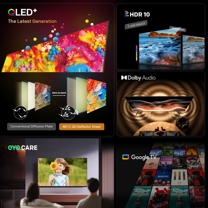 METZ TV 40" 40MQF7000, FHD QLED SMART TV, Google TV, Frameless