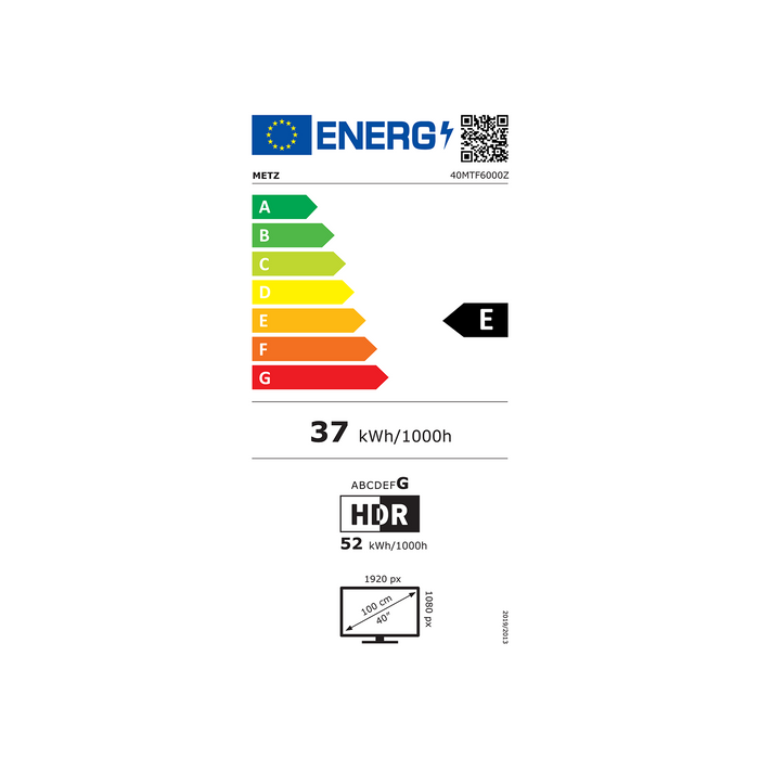 METZ TV 40MTF6000Z 40" FullHD, LED TV, black