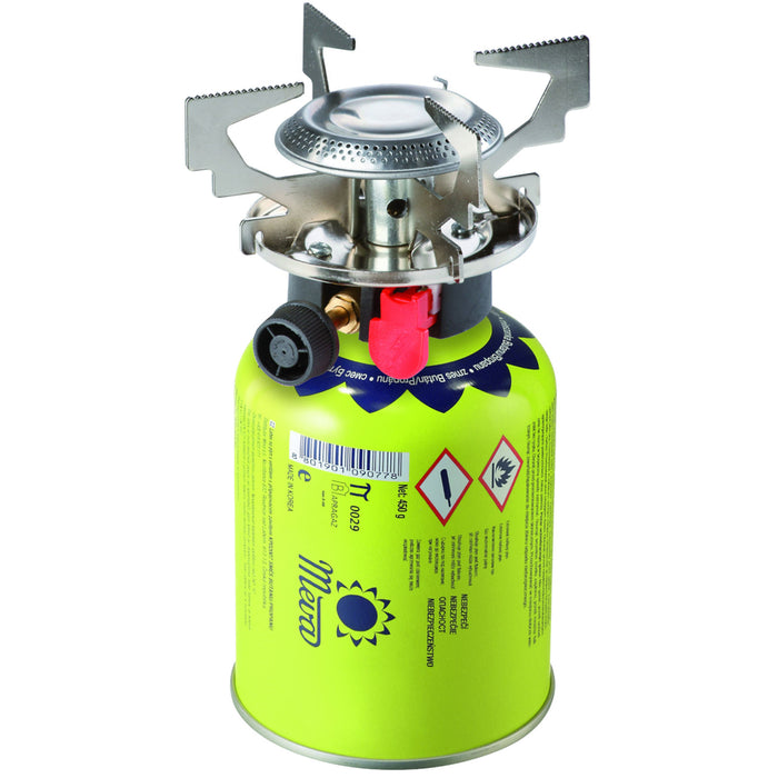 Gas camping stove with gas cartridges (thread or valve) ATOS piezo igniter 1.8kW