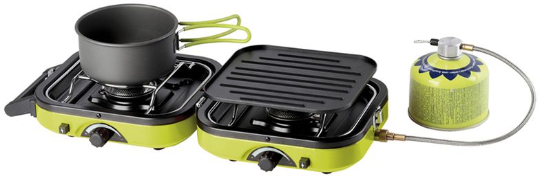 DUAL COMPACT + GRILL double camping stove