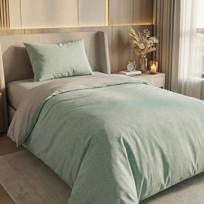 SINGLE BEDROOM SET 3 PIECES MIABELLA HOME POLYCOTTON MINT