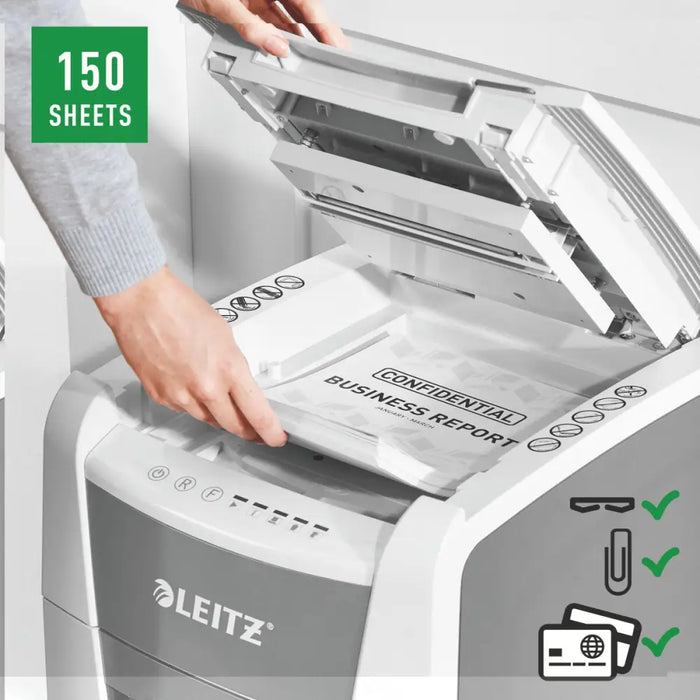 Micro-Cut Paper Shredder Leitz IQ 150 Autofeed P5 - Електроника Периферни и резервни части<<<Компютри|