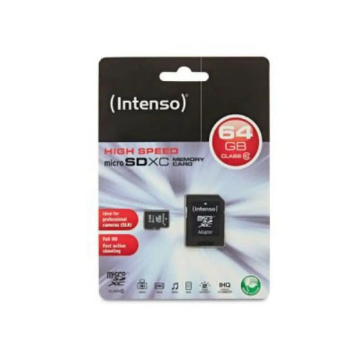 Micro SD Memory Card with Adaptor INTENSO 3413490 64 GB 64 GB - Компютър Мрежи и компоненти<<<Компютри|