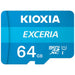 Micro SD Memory Card with Adaptor Kioxia Exceria UHS-I Class 10 Blue - Компютър Мрежи и компоненти<<<Компютри|