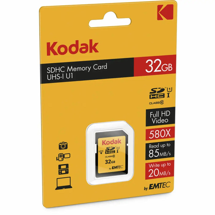 Micro SD Memory Card with Adaptor Kodak SDHC32GBCLASS10U1 32 GB SDHC UHS-I Class 10 - Компютър Мрежи и
