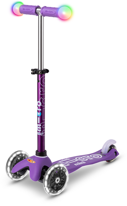 Children's scooter Micro - Mini Deluxe Magic LED, Purple