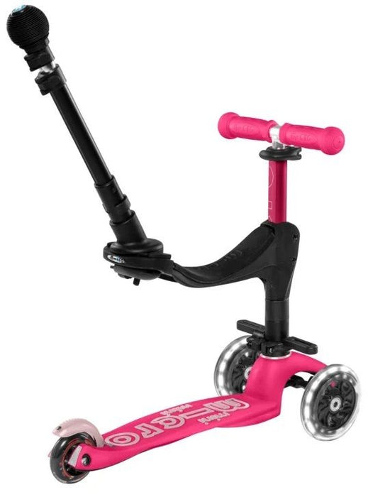Детска тротинетка 3 в 1 Micro - Mini Deluxe Plus LED, Pink