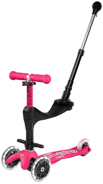 Детска тротинетка 3 в 1 Micro - Mini Deluxe Plus LED, Pink