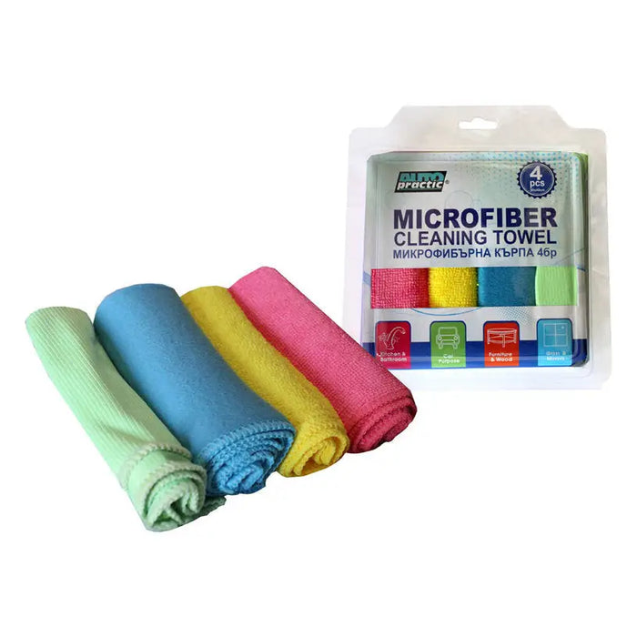 MICROFIBER TOWEL 30X30CM 4PCS AUTO PRACTIC - Вътрешно поддържане<<<Автокозметика и поддръжка<<<Авто и вело<<<Praktiker