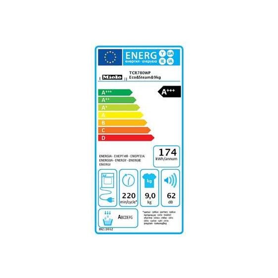 Dryer MIELE TCR780WP Eco&Steam&9kg