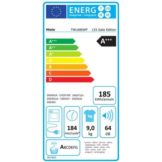 Dryer MIELE TWL680WP, 9 kg, C, Heat pump, WiFi