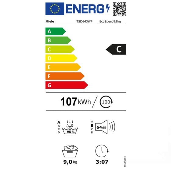 Dryer MIELE TSD643WP EcoSpeed&9kg