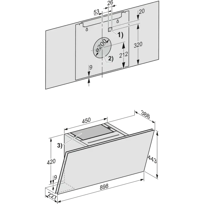 Built-in extractor hood MIELE DAH 2960 Escala
