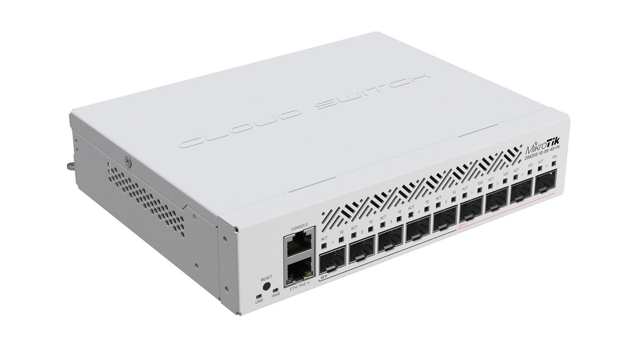 Switch MikroTik CRS310-1G-5S-4S+IN, L3 Gigabit Ethernet (10/100/1000), Power over Ethernet (PoE) 1U