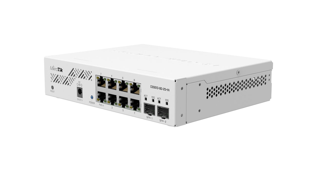 Switch MikroTik CSS610-8G-2S+IN, 8 x Gigabit Ethernet ports, 2 x SFP, PoE in