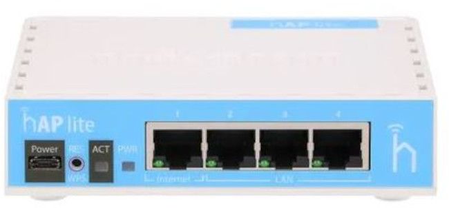 Wireless Access Point MikroTik hAP lite RB941-2nD, 32MB RAM, 4xLAN, built-in 2.4Ghz 802.11b/g/n, Classic