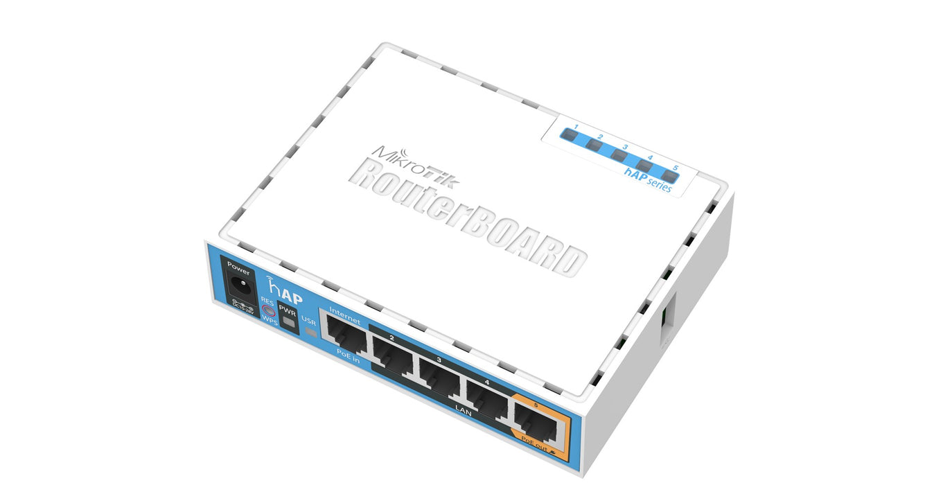 Wireless Access point MiKrotik HAP RB951UI-2ND, 5 x 10/100 Mbps, PoE, White