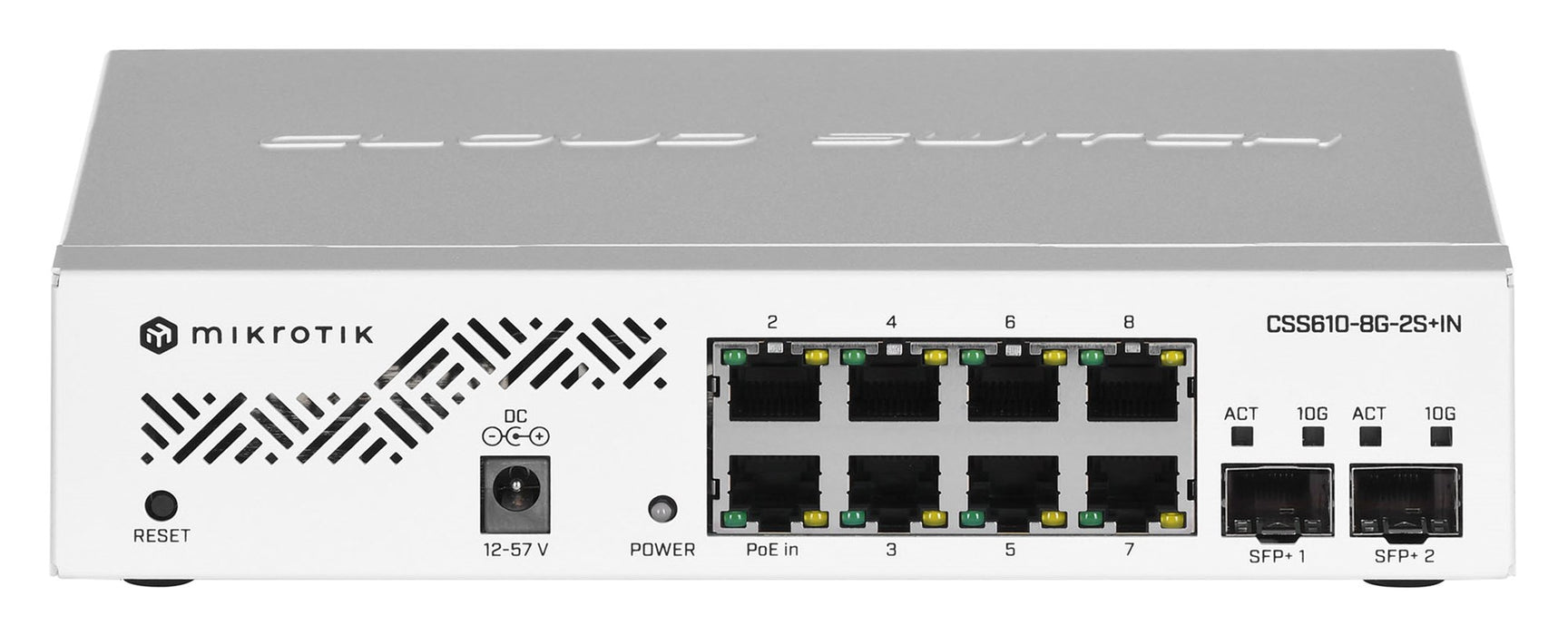 Switch MikroTik CSS610-8G-2S+IN, 8 x Gigabit Ethernet ports, 2 x SFP, PoE in