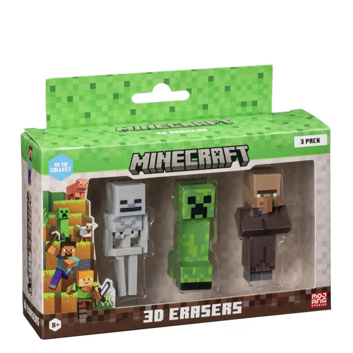 MINECRAFT 3D ERASERS - 3 PACK VER.D - CollectablesFIG-KOL<<<(Games and toys) FiguresFIG<<<ActionPL