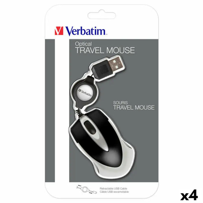 Mini Optical Mouse Verbatim Go Mini Black (4 Units) - Електроника Периферни и резервни части<<<Компютри|