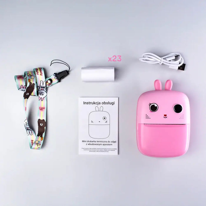 Mini Thermal Printer for Kids with Camera and Camcorder - Pink - Photo accessories<<<HurtelXML