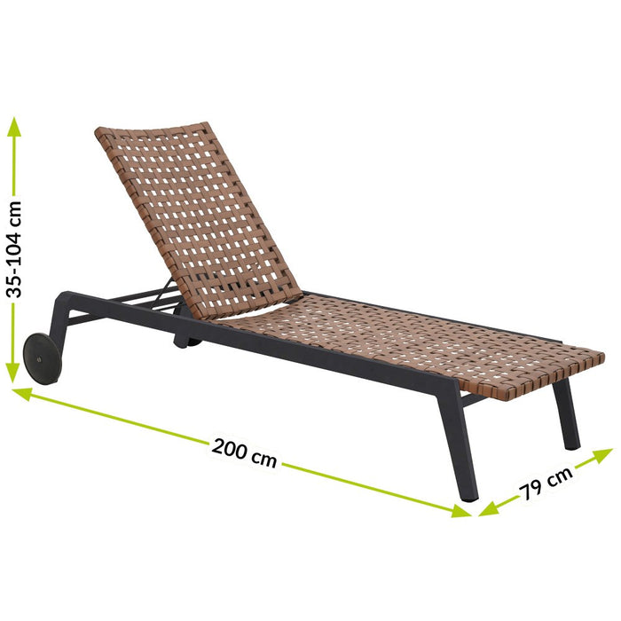 Garden lounger TEXAS brown