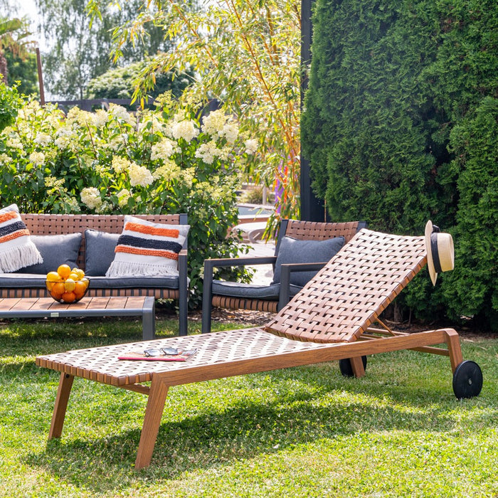 Garden lounger TEXAS brown
