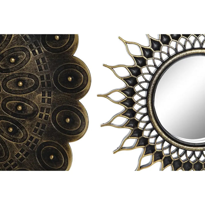 Mirror Set DKD Home Decor Crystal Golden PP 2 Units (35 x 2 x 35 cm) - Декорация и Осветление<<<Дом